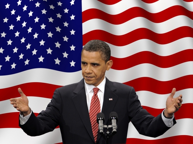 Obama with-United-States-Flag